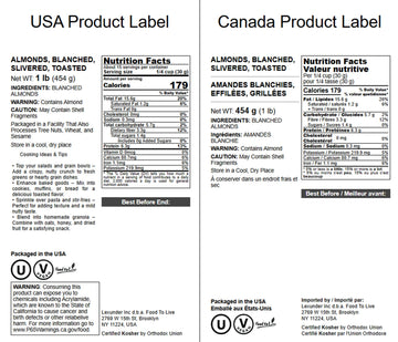 Food To Live Dry Roasted Blanched Slivered Almonds 1 Pound- Perfectly Oven Toasted For Maximum Flavor, Unsalted, No Oil Added, P