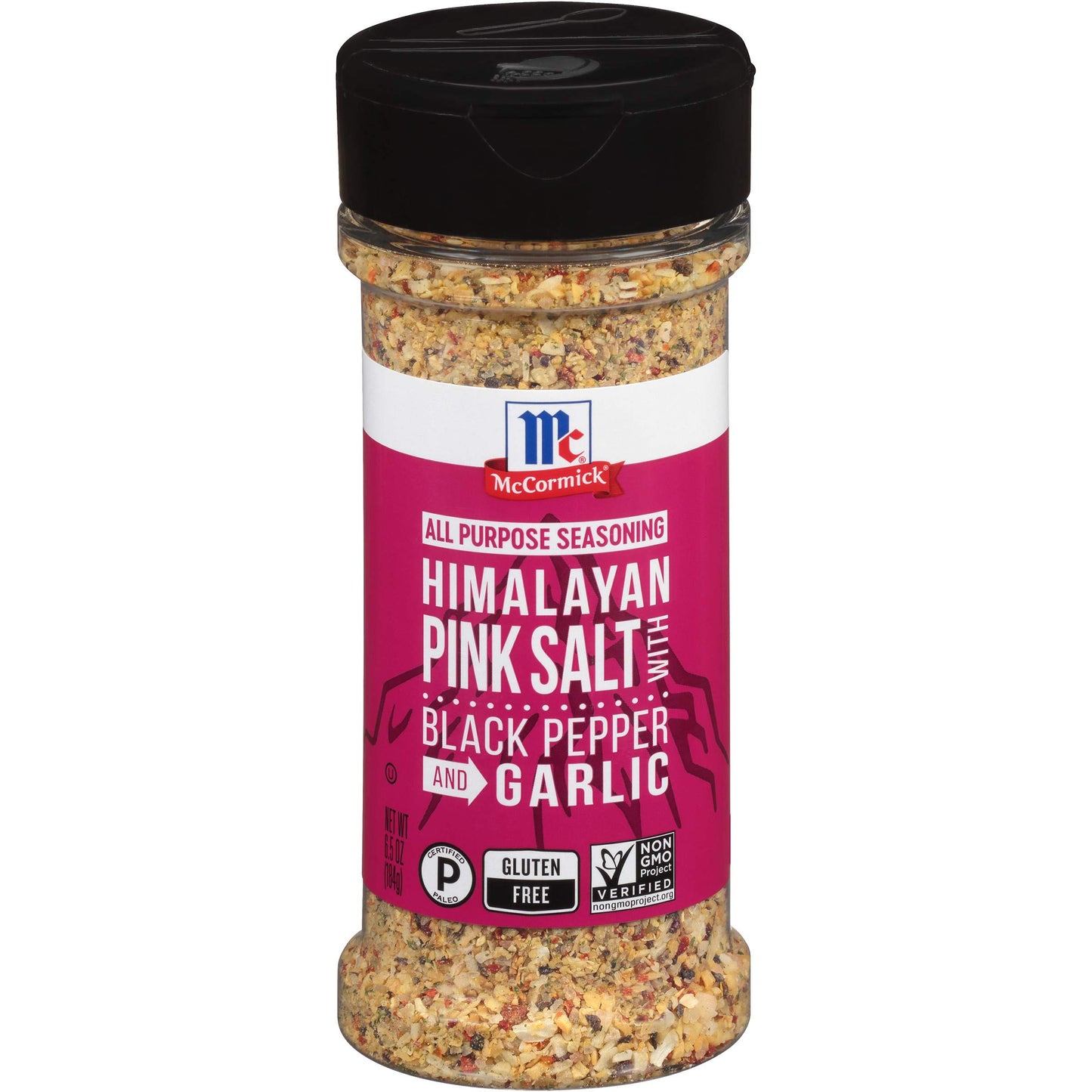 McCormick Himalayan Pink Salt with Black Pepper and Garlic All Purpose Seasoning, 6.5 oz (Pack of 6)