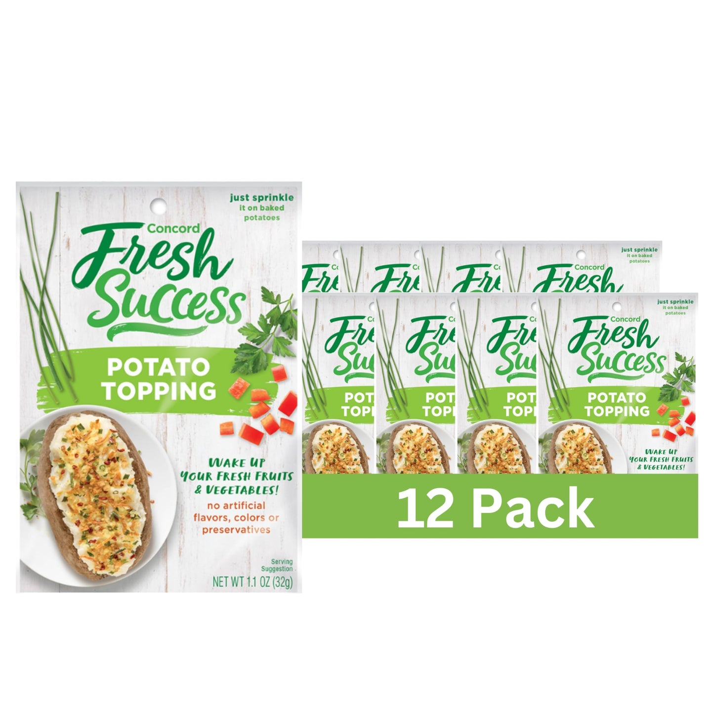 Concord Foods Potato Topping Elevate Your Potatoes with Crunchy Flavor - Versatile Blend of Ingredients for Baked, Boiled, or Ma