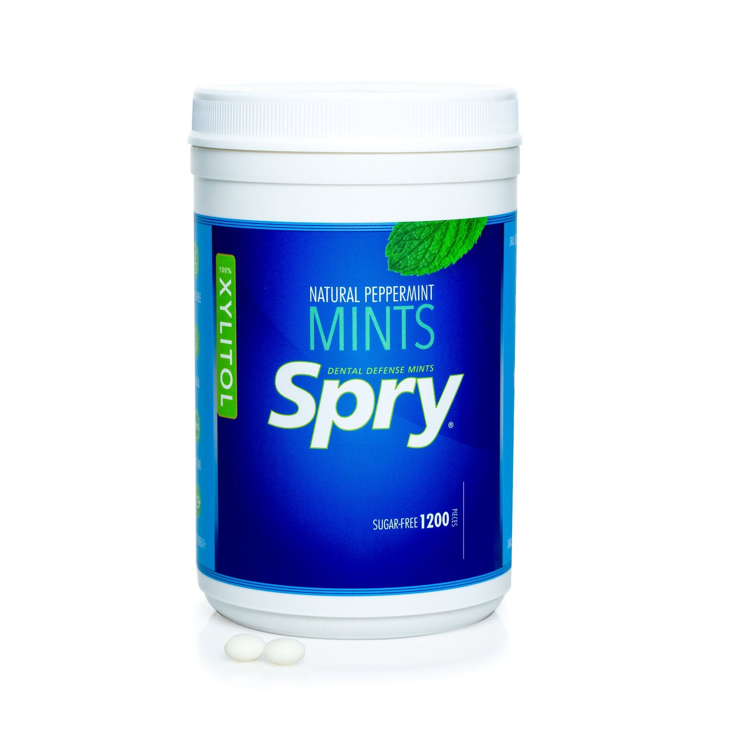Spry Xylitol Peppermint Sugar Free Candy - Breath Mints That Promote Oral Health, Dry Mouth Mints That Increase Saliva Production, Stop Bad Breath, 1200 Count (Pack Of 1)