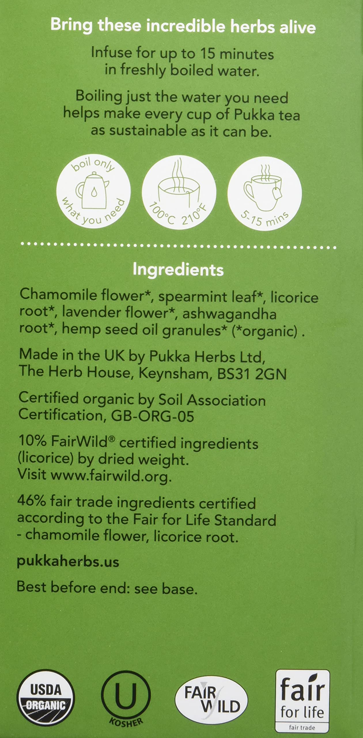 Pukka Organic Peace Herbal Tea - Caffeine Free, 20 Tea Bags, Spearmint & Ashwagandha, Model 69632955