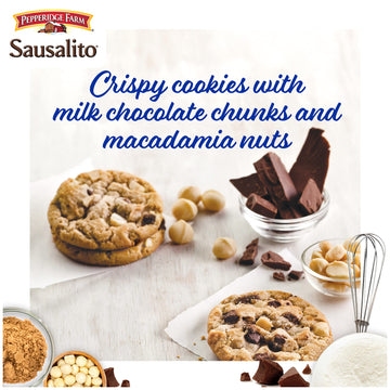 Pepperidge Farm Sausalito Crispy Milk Chocolate Macadamia Nut Cookies, 7.2 Oz Bag (8 Cookies)