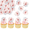 40 PCS Edible Cherry Blossoms Cake Decorations Edible Cherry Blossoms Cupcake Toppers Wafer Paper Flowers Cake Toppers for Baby
