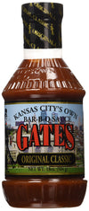 Gates Original Classic Bar-B-Q Sauce, 18 Ounce Bottle, Kansas City Style Barbecue Sauce