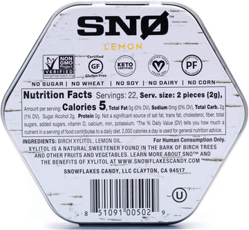Lemon Xylitol Candy Chips (6-Pack) - Sn 1.5Oz Tins - Handcrafted W/Only 2 Ingredients | Diabetic-Friendly, Non-Gmo, Vegan, Keto,