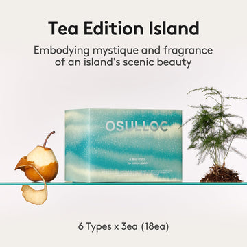 Osulloc Tea Edition Island (18 Count, 6 Flavors X 3 Ea), Premium Tea Sampler Gift Set, Assorted Variety Handcrafted Pyramid Infu