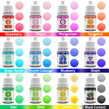 Food Coloring - 12 Color Vibrant Cake Food Coloring Set for Baking, Cooking, Decorating and Fondant - Upgraded Liquid Concentrat