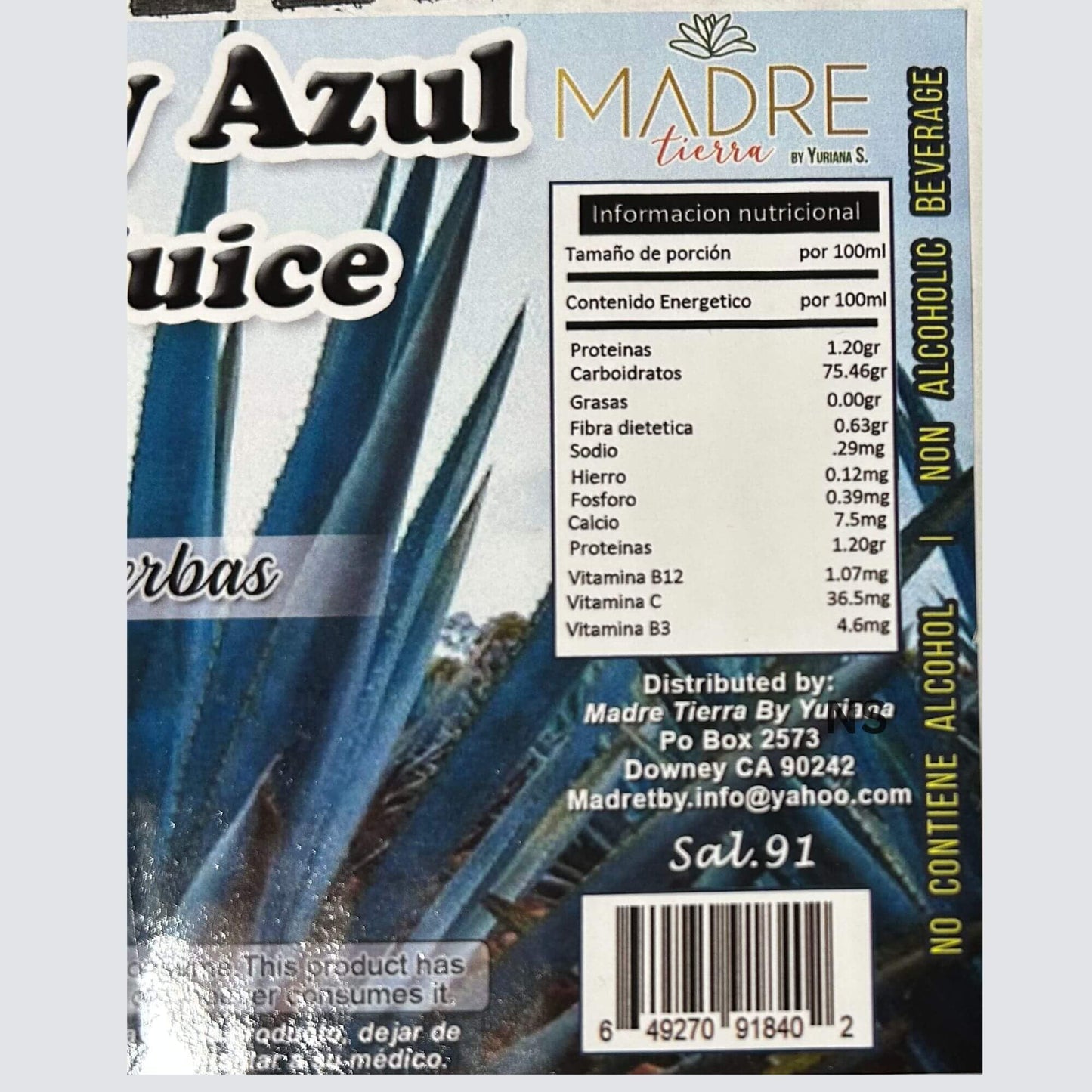 Generic Blue Maguey Juice Dietary dietary product Tonic Drink, 33 Fl Oz (1 LT)