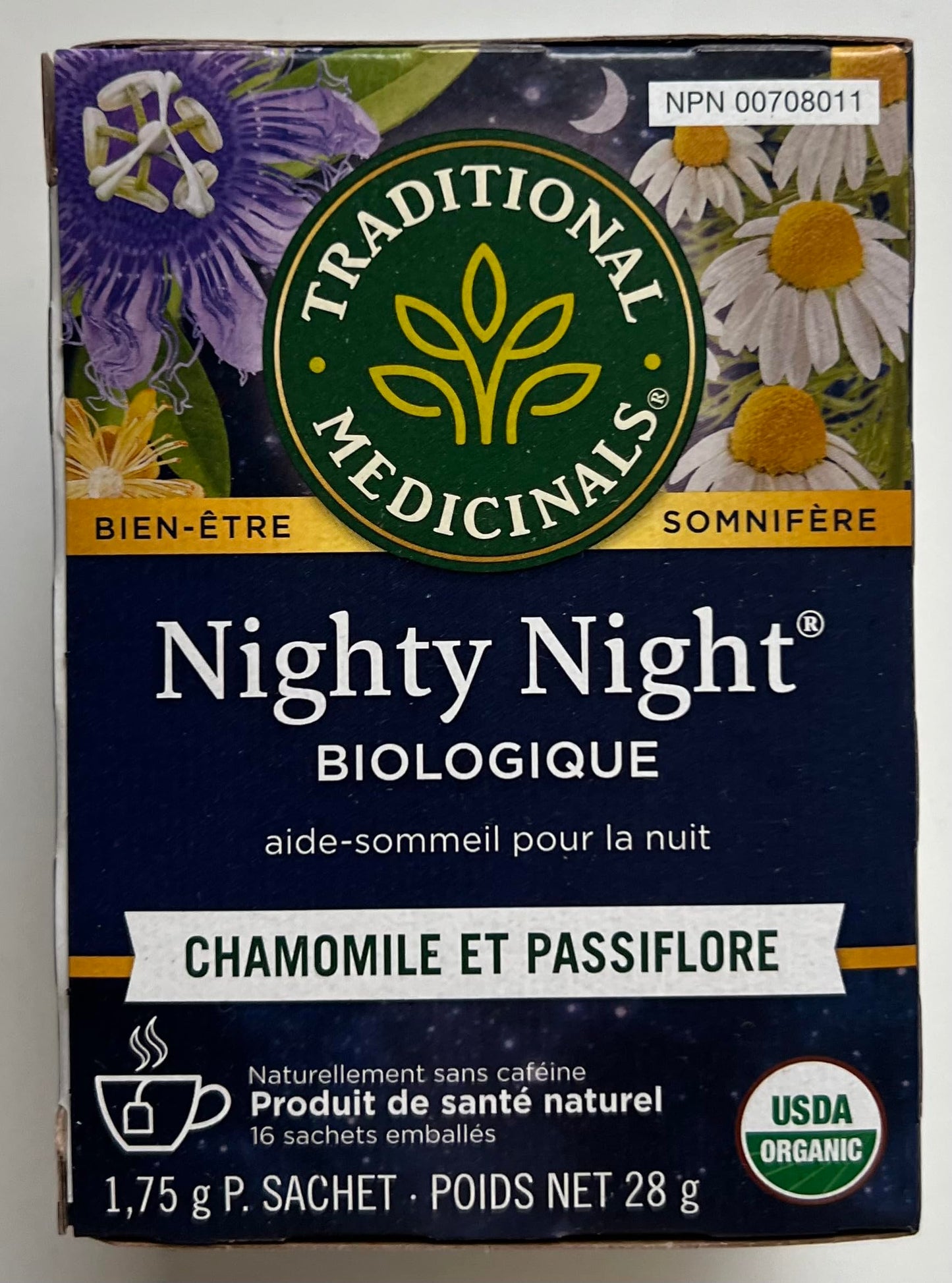 Traditional Medicinals Organic Nighty Night with Passionflower Herbal Tea, Promotes a Good Nights Sleep, (Pack of 1) - 16 Tea Ba