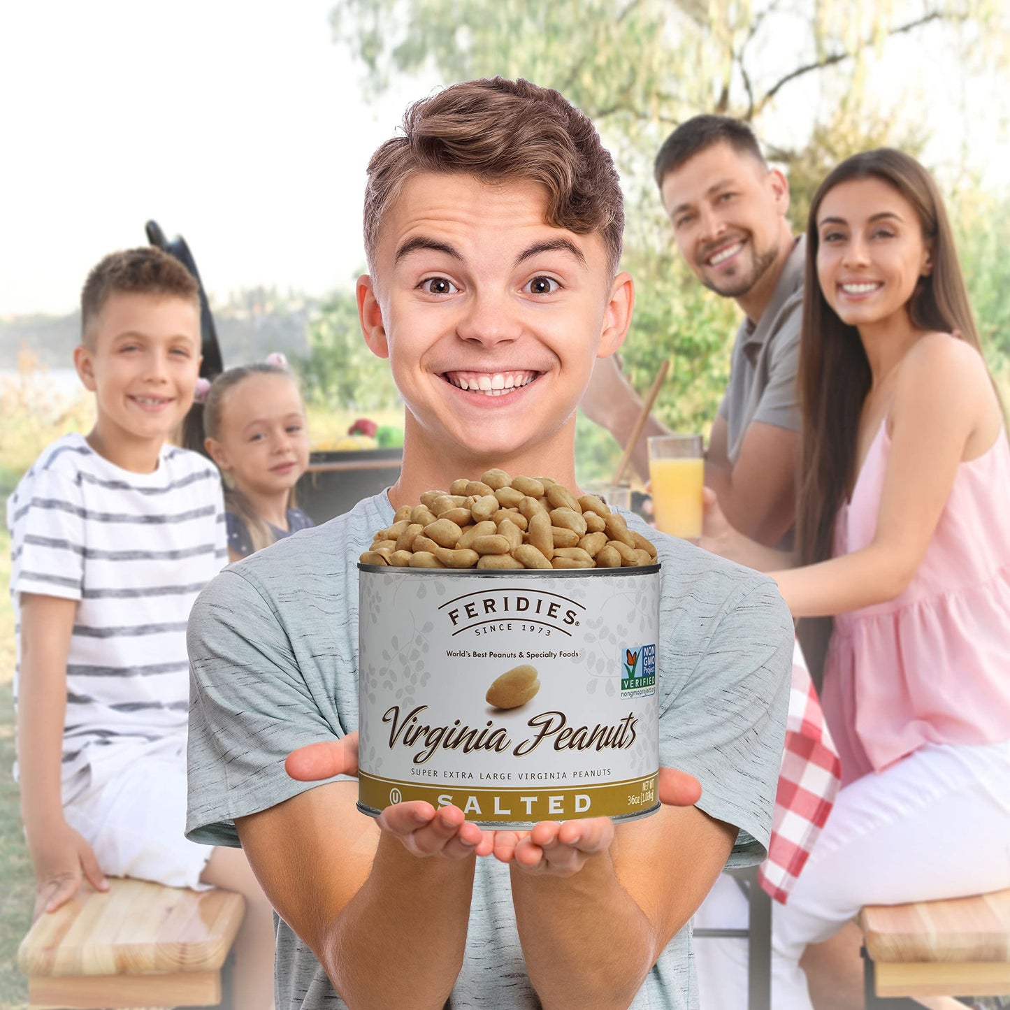 4 Pack-36oz Can Salted Virginia Peanuts