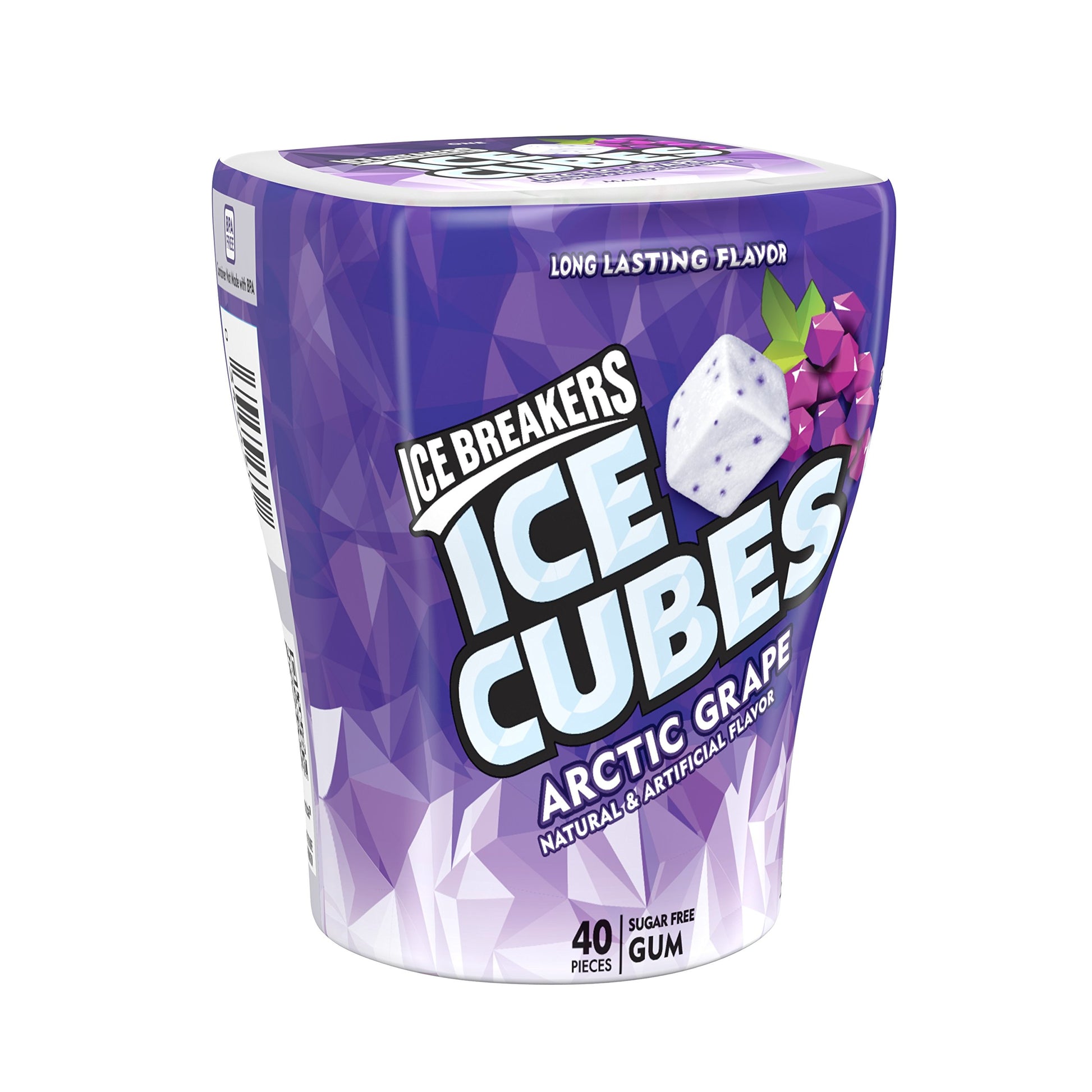 Ice Breakers Ice Cubes Sugar Free Gum With Xylitol, Arctic Grape, 40 Piece