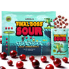 FINAL BOSS Sour Gummy Candy, Cranberry, Extremely Super Sour, 10 Bags, 1.06 Ounces Each, Low Calorie Healthy Snack