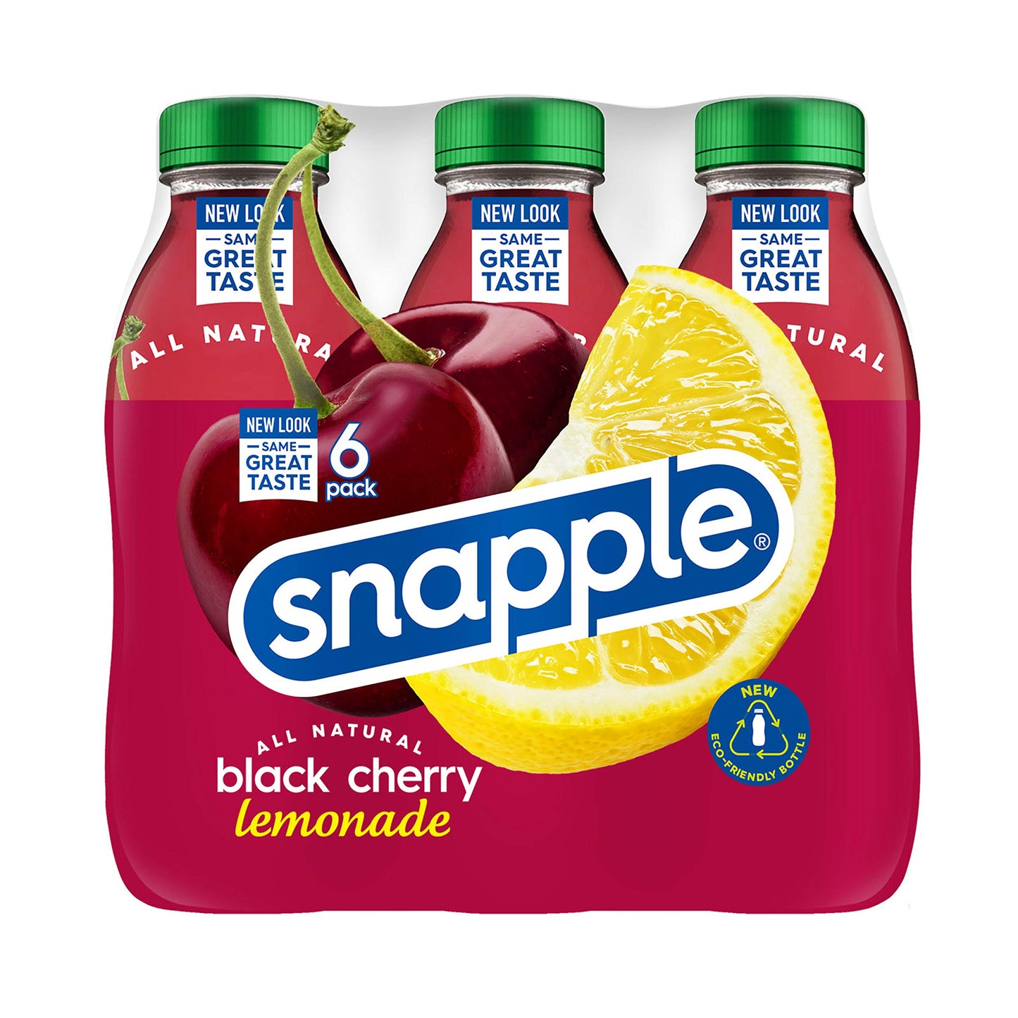 Snapple Black Cherry Lemonade 6 Pack, 16 fl oz Recycled Plastic Bottles