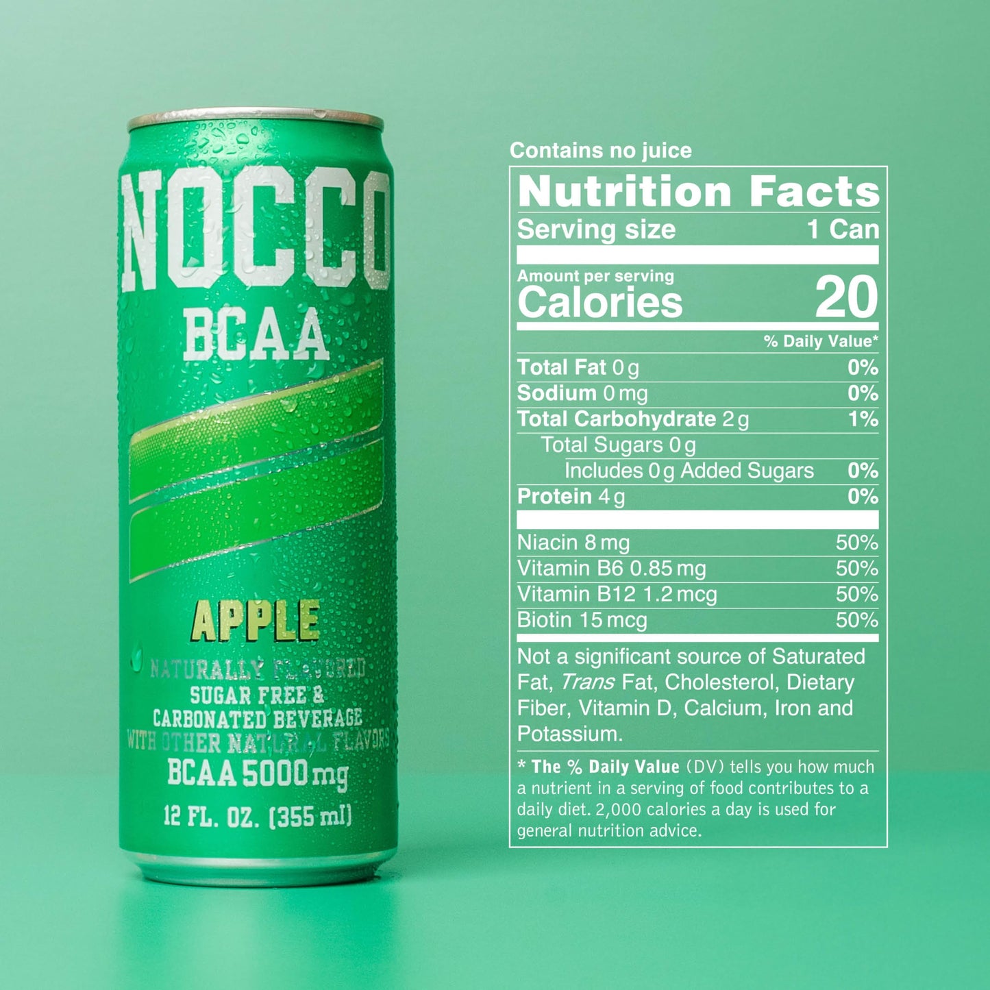 NOCCO BCAA Drink - Sugar Free, Low Calorie, with BCAAs, 12 Fl Oz Cans (Pack of 12)