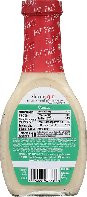 Skinnygirl Sugar Free Gluten Free Salad Dressing, Caesar, 8 Ounce