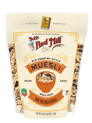 Bobs Red Mill Resealable Old Country Style Muesli Cereal, 40 Ounce (Pack of 4)