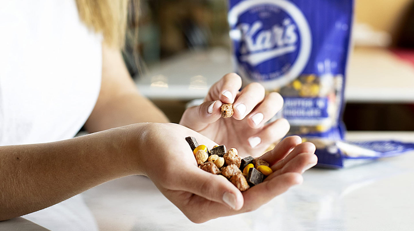 Kars Nuts Peanut Butter N Dark Chocolate Trail Mix - 6 oz Resealable Pouches, Pack of 6 - Gluten-Free Snack Mix