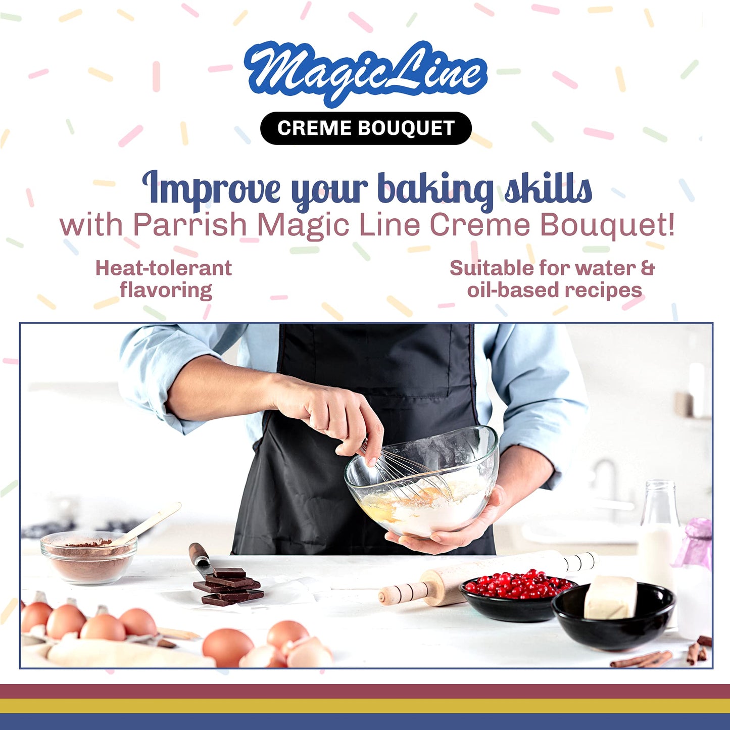 Magic Line Creme Bouquet Flavoring Oil For Baking - Replaces Vanilla Flavor Extracts (32 Ounces)