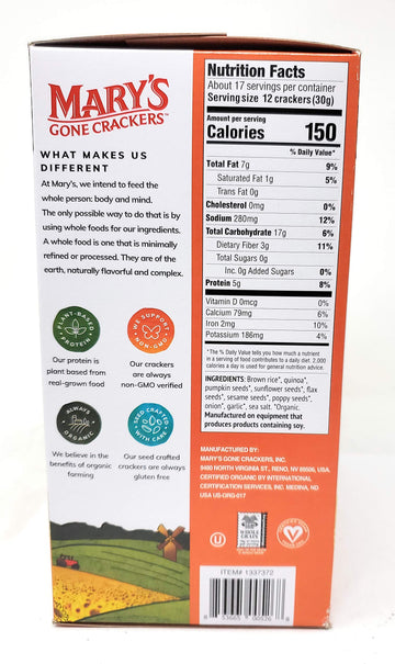 18oz Marys Gone Crackers Organic, 9 Ounce (Pack of 2)