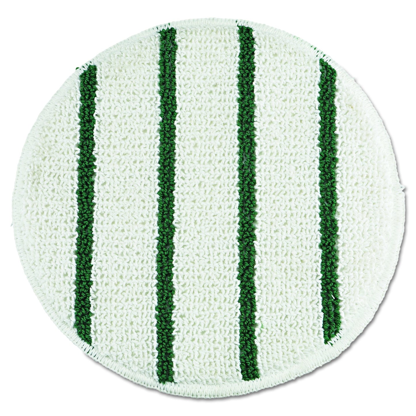Rubbermaid Commercial Low Profile Scrub-Strip Carpet Bonnet, 19'' Diameter, White/Green