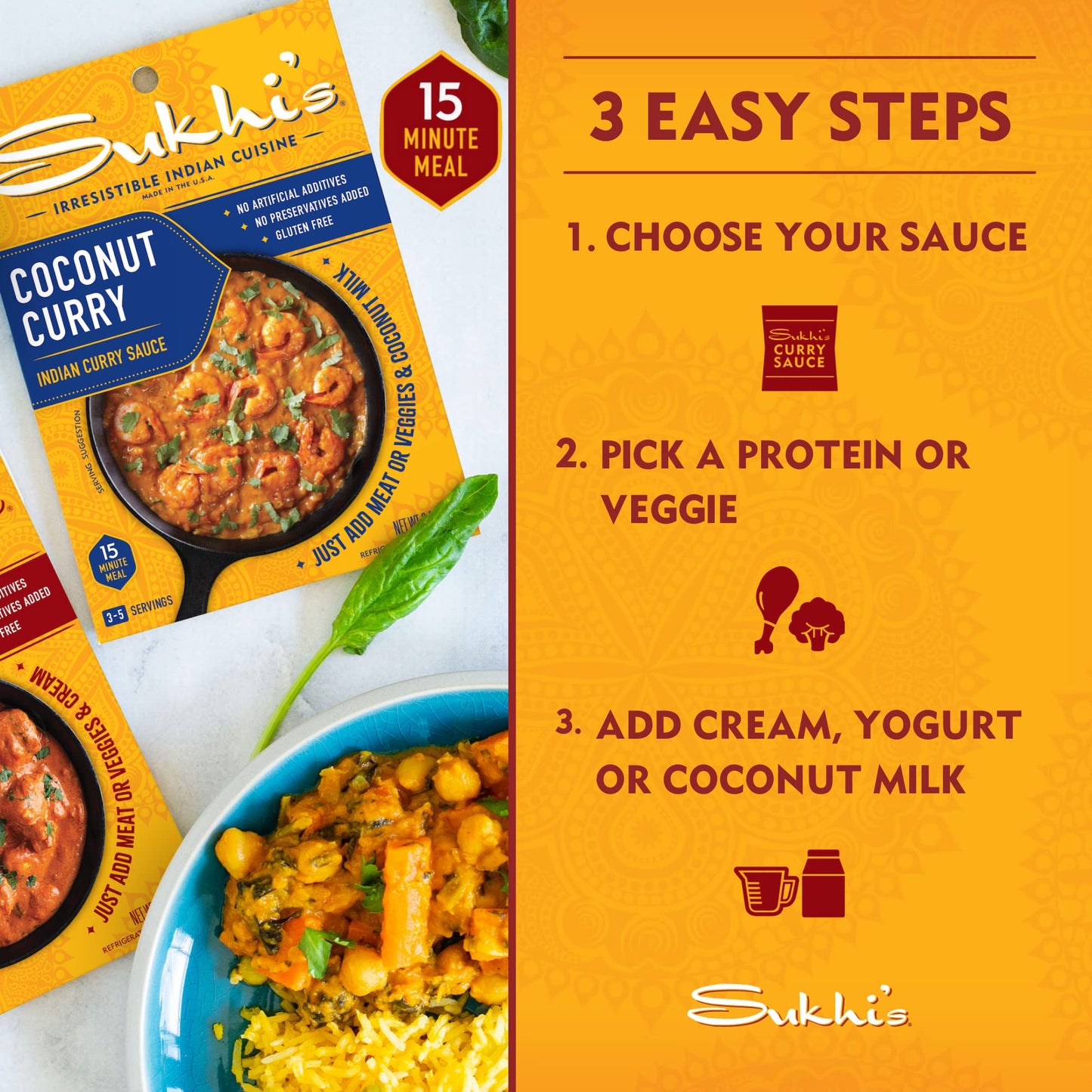 Sukhi'S Gluten-Free Indian Curry Paste - Classic Curry Sauce 3Oz (Pack Of 6), Simmer Sauce Indian Sauce