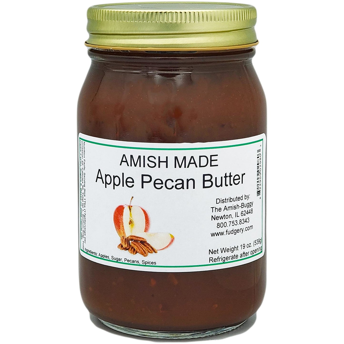 Amish Jam - Two 18 Oz Jars (Apple Pecan Butter)