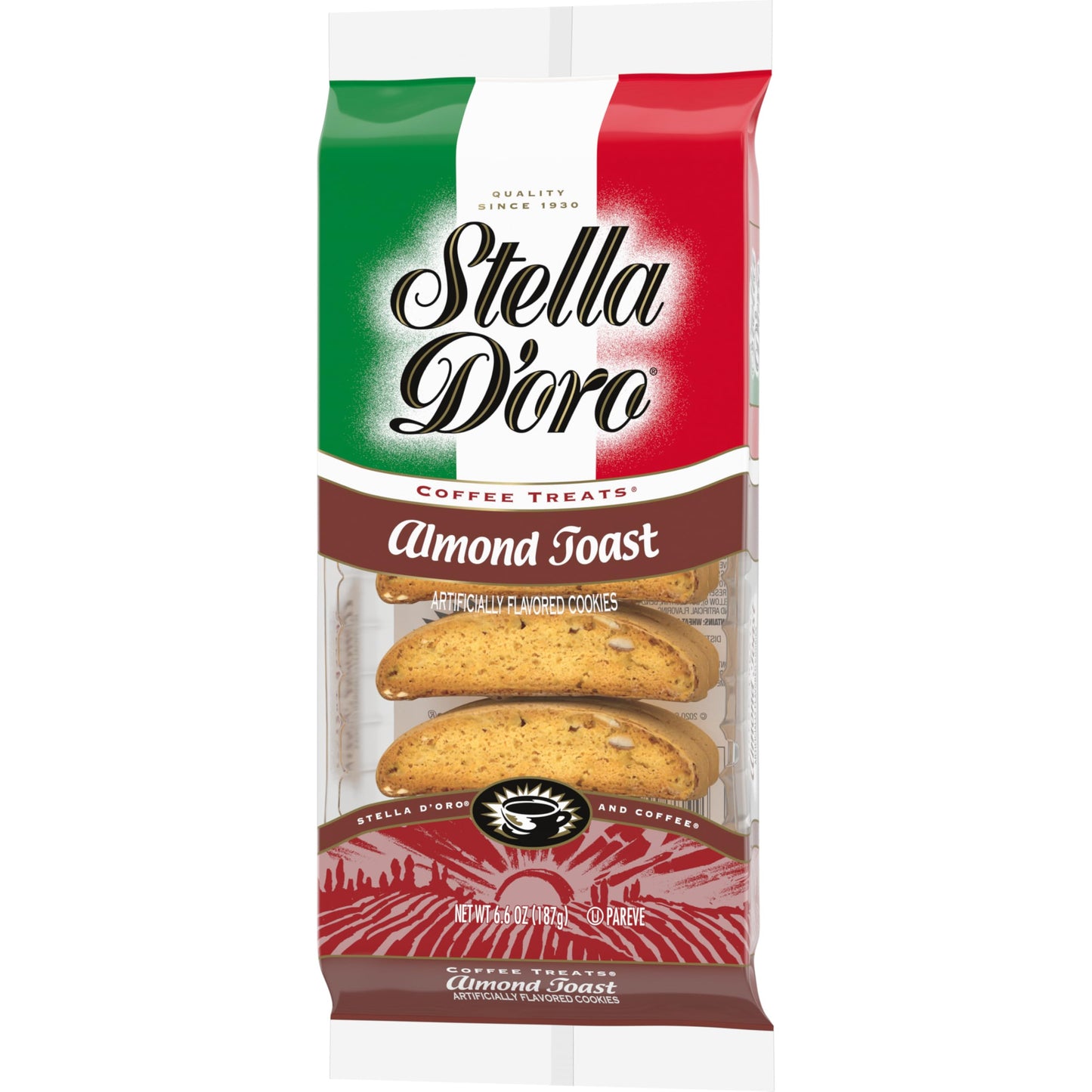 Stella Doro Almond Toast Crunchy Coffee Cookies 6.6 Oz
