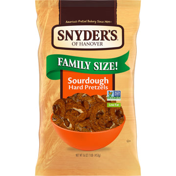 Snyders of Hanover Pretzels, Sourdough Hard Pretzels, Family Size 16 Oz Bag