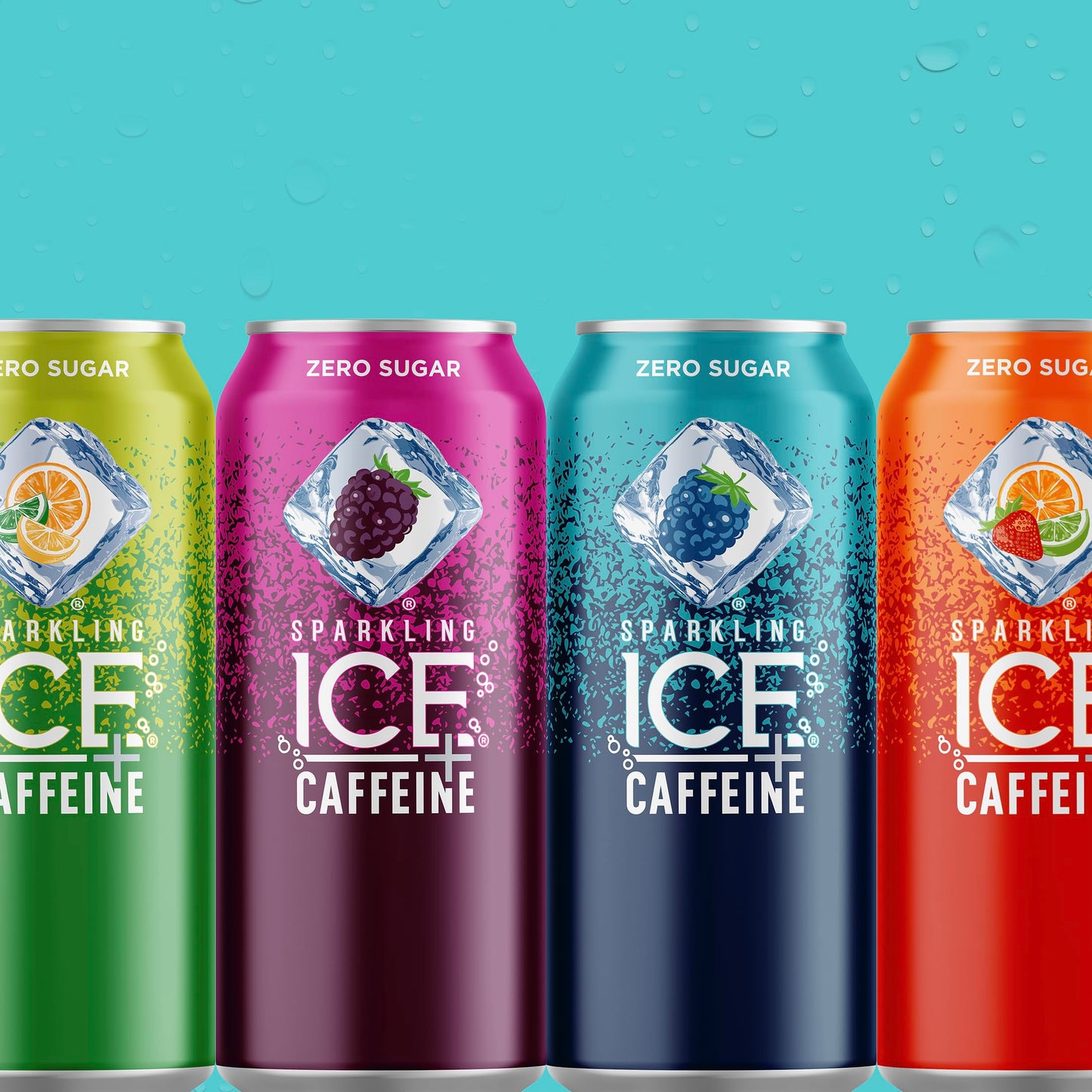 Sparkling Ice Flavored Sparkling Water +Caffeine Variety Pack, Zero Sugar, 16 Fl Oz, 12 Count, Citrus Twist, Black Raspberry, Blue Raspberry, Strawberry Citrus