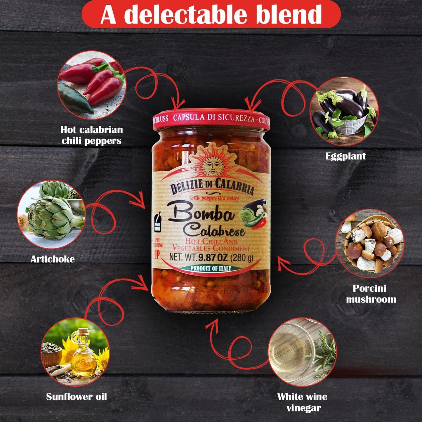 Delizie di Calabria a Calabrese Hot Sauce Spread - Spicy Italian Seasoning, 9.87 oz