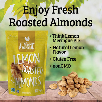 Almond Brothers Roasted Almonds - Hand Crafted Lemon Glazed Almonds, Gluten-Free, Non-Gmo, Candied Almonds, Gourmet Almonds Snac