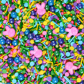 Edible Easter Sprinkles for Cake Decorating, Edible Rabbit Sprinkles, Round Sprinkles, Pearl Sprinkles, and Jimmy Sprinkles for