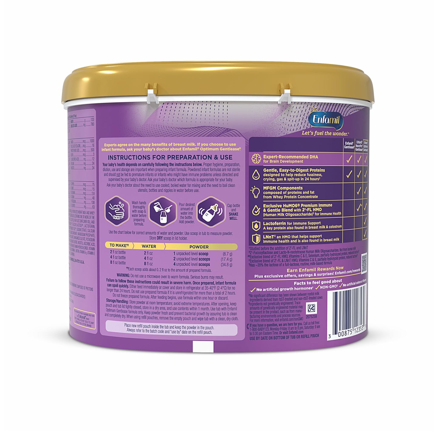 Enfamil Optimum Gentlease Baby Formula, Our Closest Formula to Breast Milk For Fussiness, Crying, Gas & Spit-up, Immune-Supporti