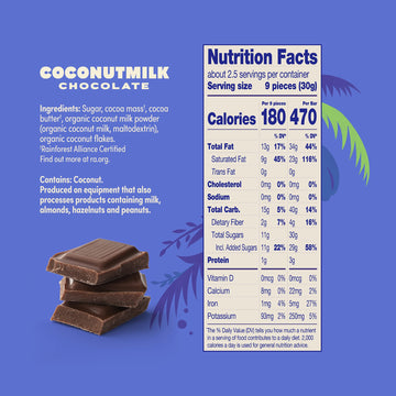 Lovo Coconutmilk Chocolate, 100% Plant-Based, Vegan, Non-Gmo, Gluten-Free, Swiss-Made. 2.82 Oz (Pack Of 4)