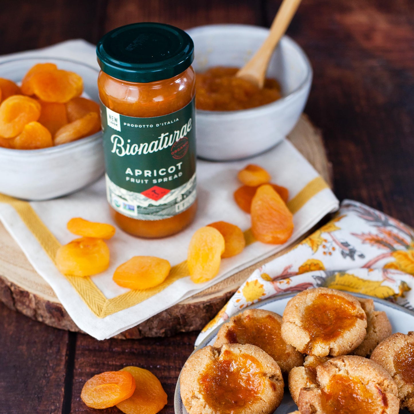 Bionaturae Organic Apricot Fruit Spread - Jelly Organic, Non-Gmo, Usda Certified, No Sugar Added, No Preservatives, Organic Frui