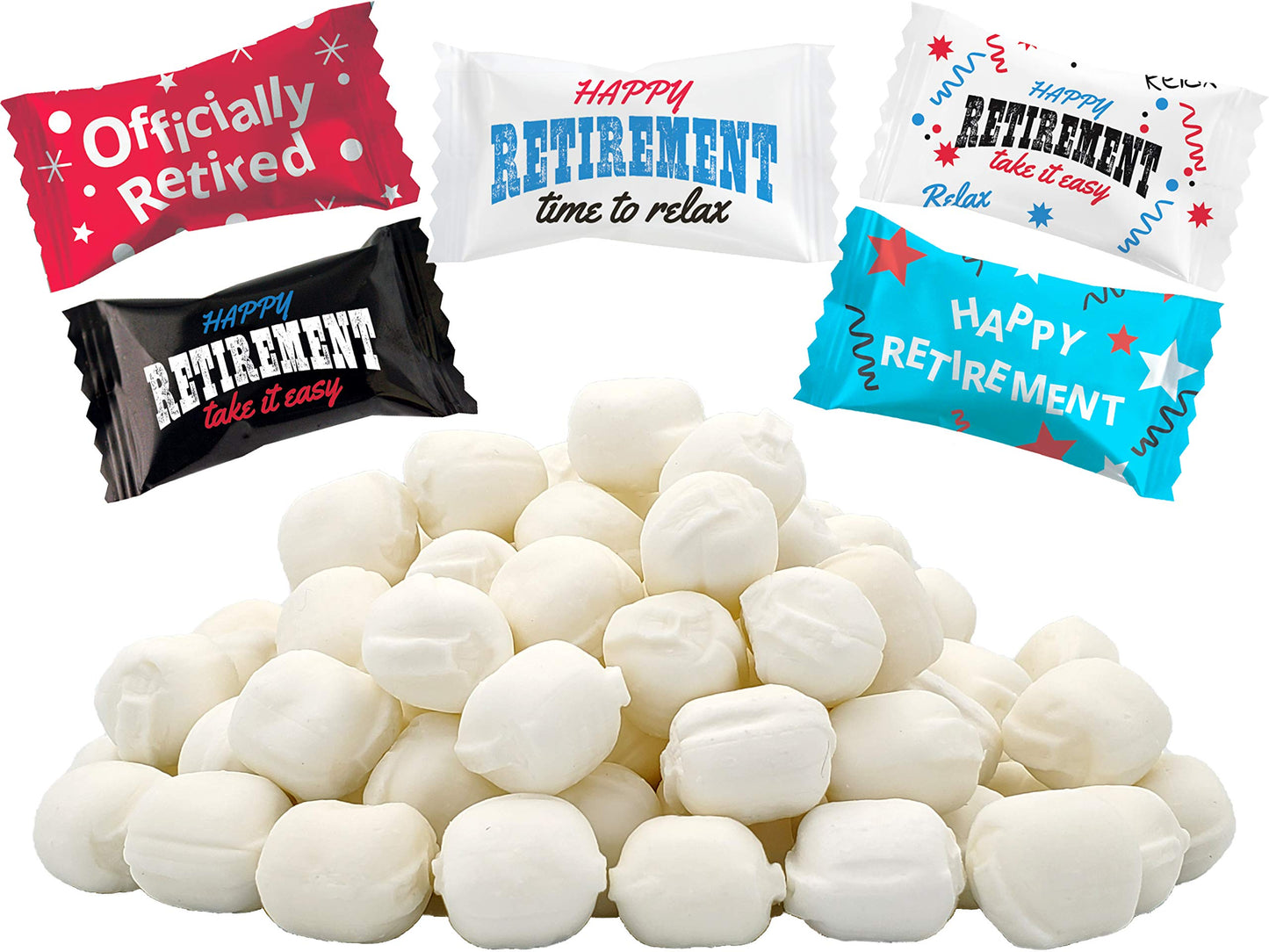 The Dreidel Company Happy Retirement Buttermints, Mint Candies, After Dinner Mints, Butter Mint Candy, Fat-Free, Individually Wr