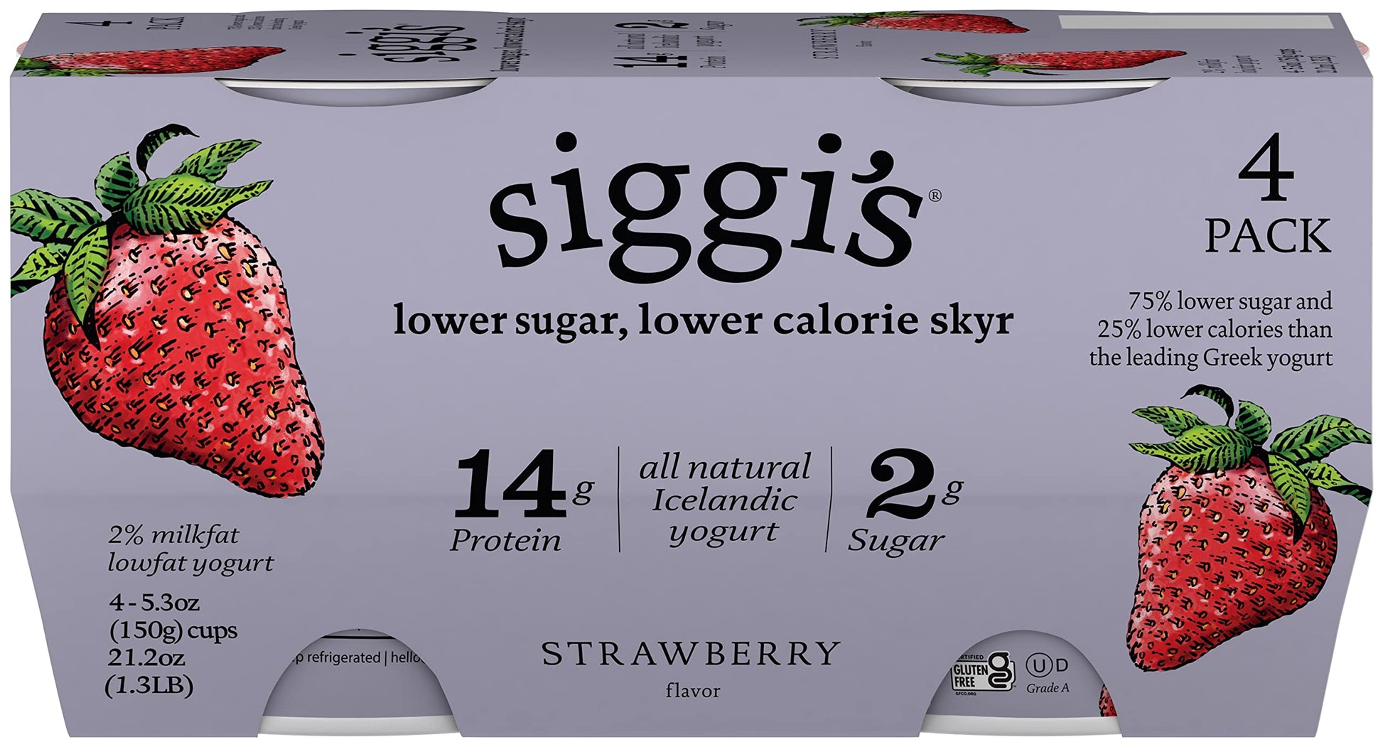 Siggis Yog Strw Skyr 4Pk (4X4.00)