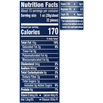 Planters Mixed Nuts Less Than 50% Peanuts With Peanuts (Almonds, Cashews, Hazelnuts & Pecans, 12 Ct Pack, 15 Oz Canisters)