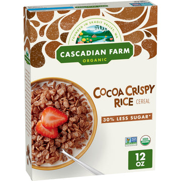 Cascadian Farm Organic Cocoa Crispy Rice Cereal, Gluten Free, 12 Oz
