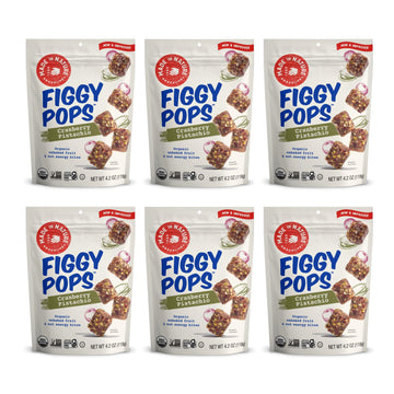 Made In Nature Organic Figgy Pops, Cranberry Pistachio, 4.2 Ounce (Pack of 6) - Unbaked Fruit & Nut Energy Bites, Non-GMO, Glute