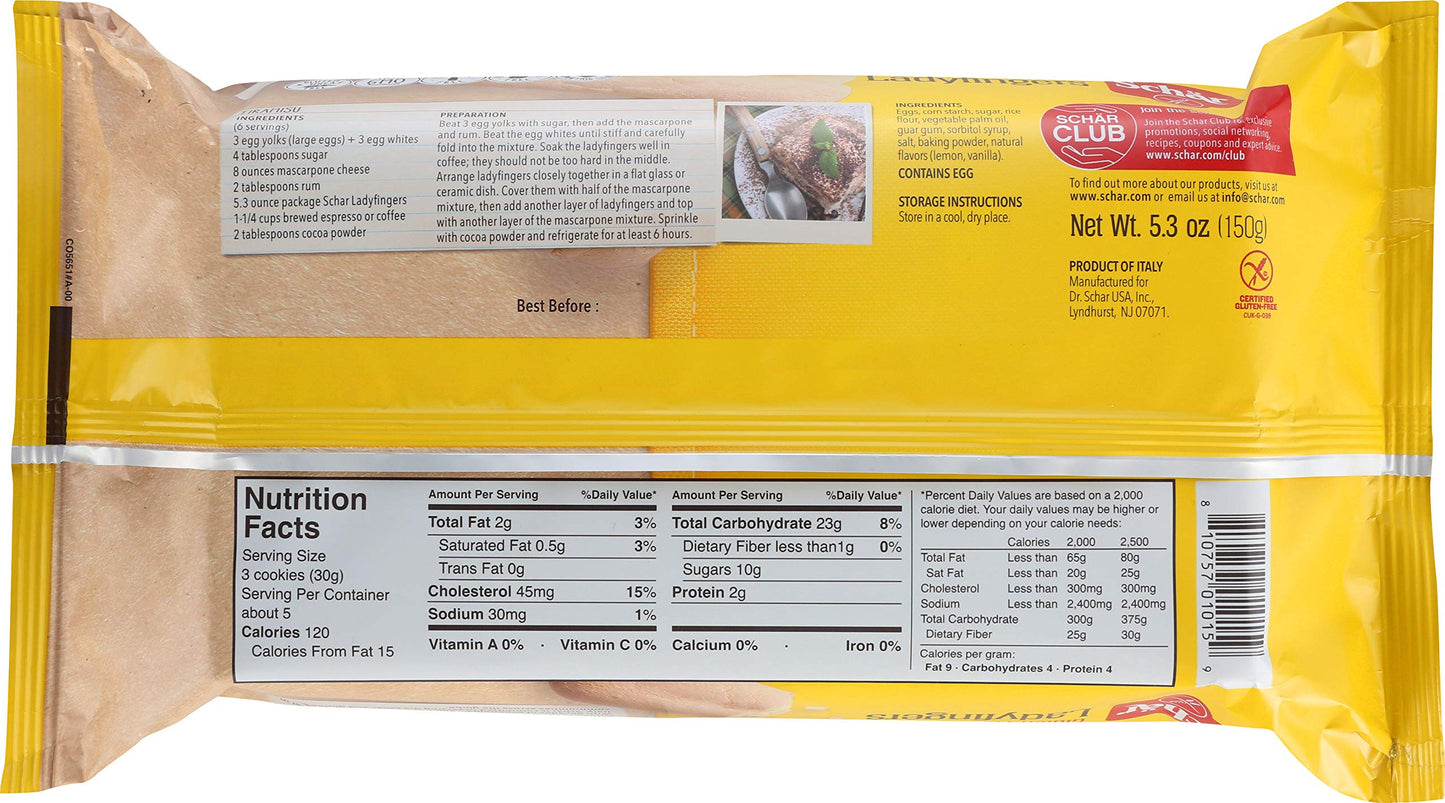 Schr Gluten Free Ladyfingers, 5.3 oz., 4-Pack