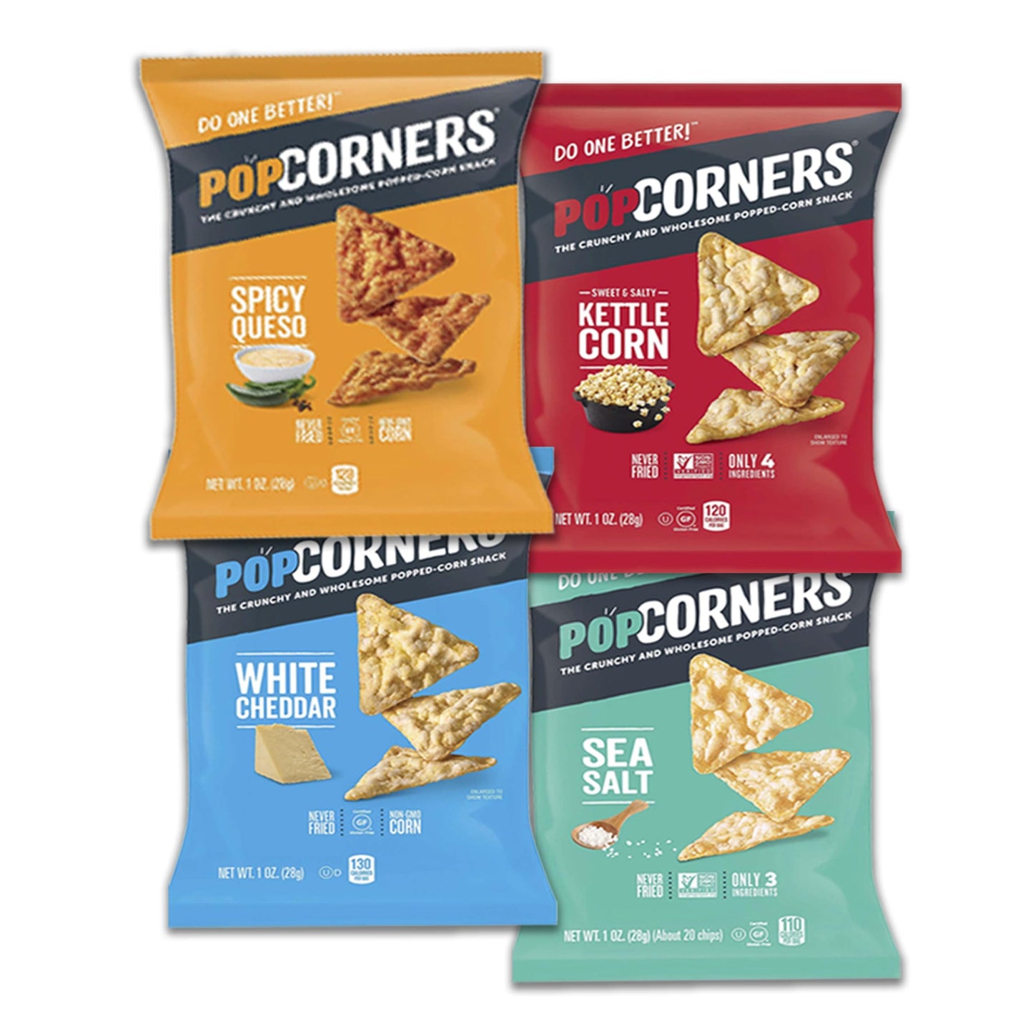 Pop Corners Chip Variety Pack With Individual Bags Variety Pack 35 Count / 1.0 Ounce By Bussin Boxes