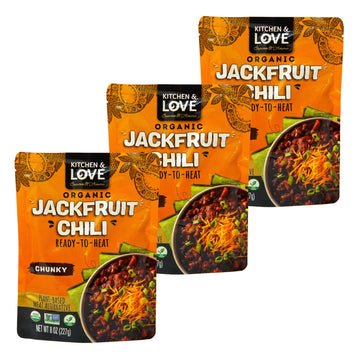Kitchen and Love, Jackfruit Chunky Chili, Organic, Fully Cooked, Versatile Plant Based Meat Alternative, Gluten Free, Ready in 9
