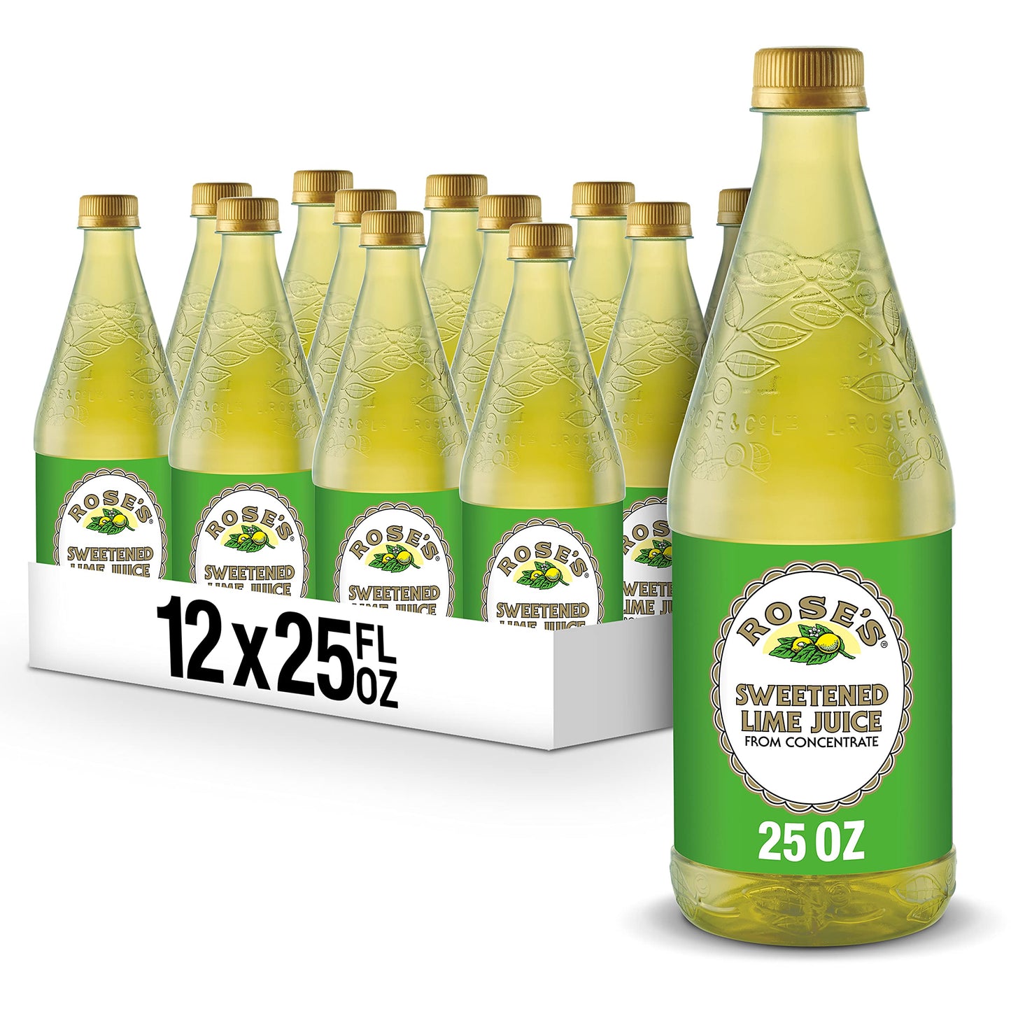 Roses Sweetened Lime Juice, Mixer for Cocktails, 25 Fl Oz (Pack of 12), Made with Real Lime Juice
