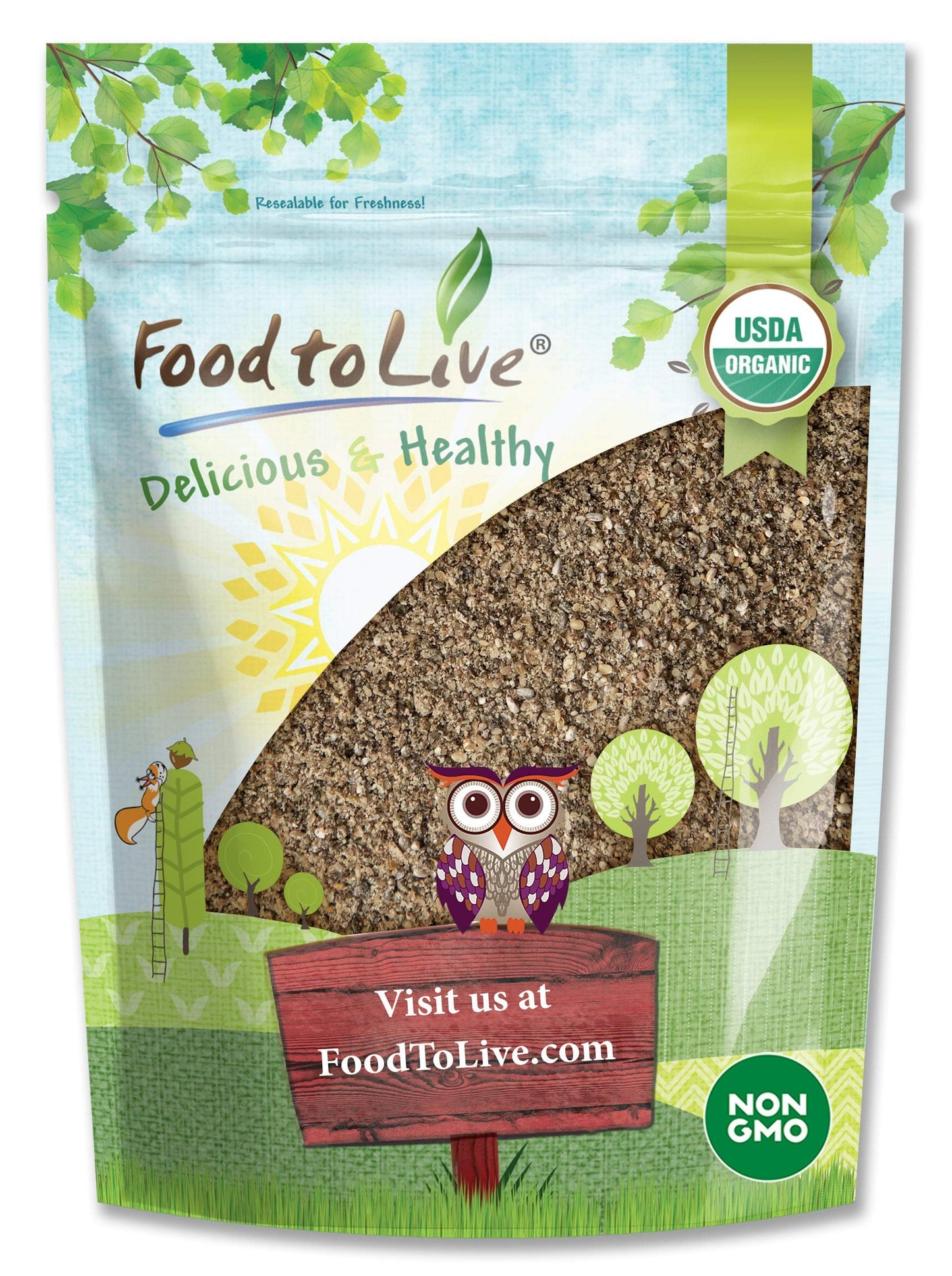 Food To Live Organic Chia Seeds Powder, 1 Pound Non-Gmo Meal, Ground Raw, Cold Milled, Kosher, Vegan, Bulk. Rich In Omega-3, Fiber, Protein. Great As Thicker. For Baking, Salads, Smoothies.