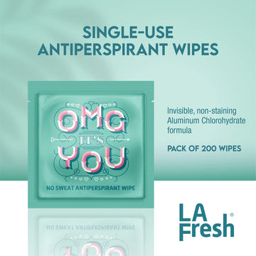 La Fresh Travel Lite Antiperspirant Wipes Case Of 200 Individually Wrapped Fresh Scented Towelettes Made With Clear Formula For