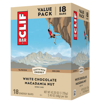 Clif Bar - White Chocolate Macadamia Nut Flavor - Made With Organic Oats - 9G Protein - Non-Gmo - Plant Based - Energy Bars - 2.