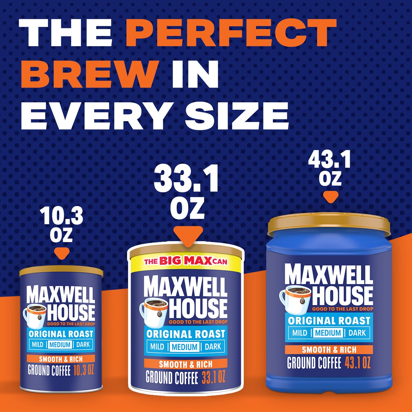 MAXWELL HOUSE Original Roast Ground Coffee, 33.1 oz Canister, 33.1 Ounce, Pack of 1