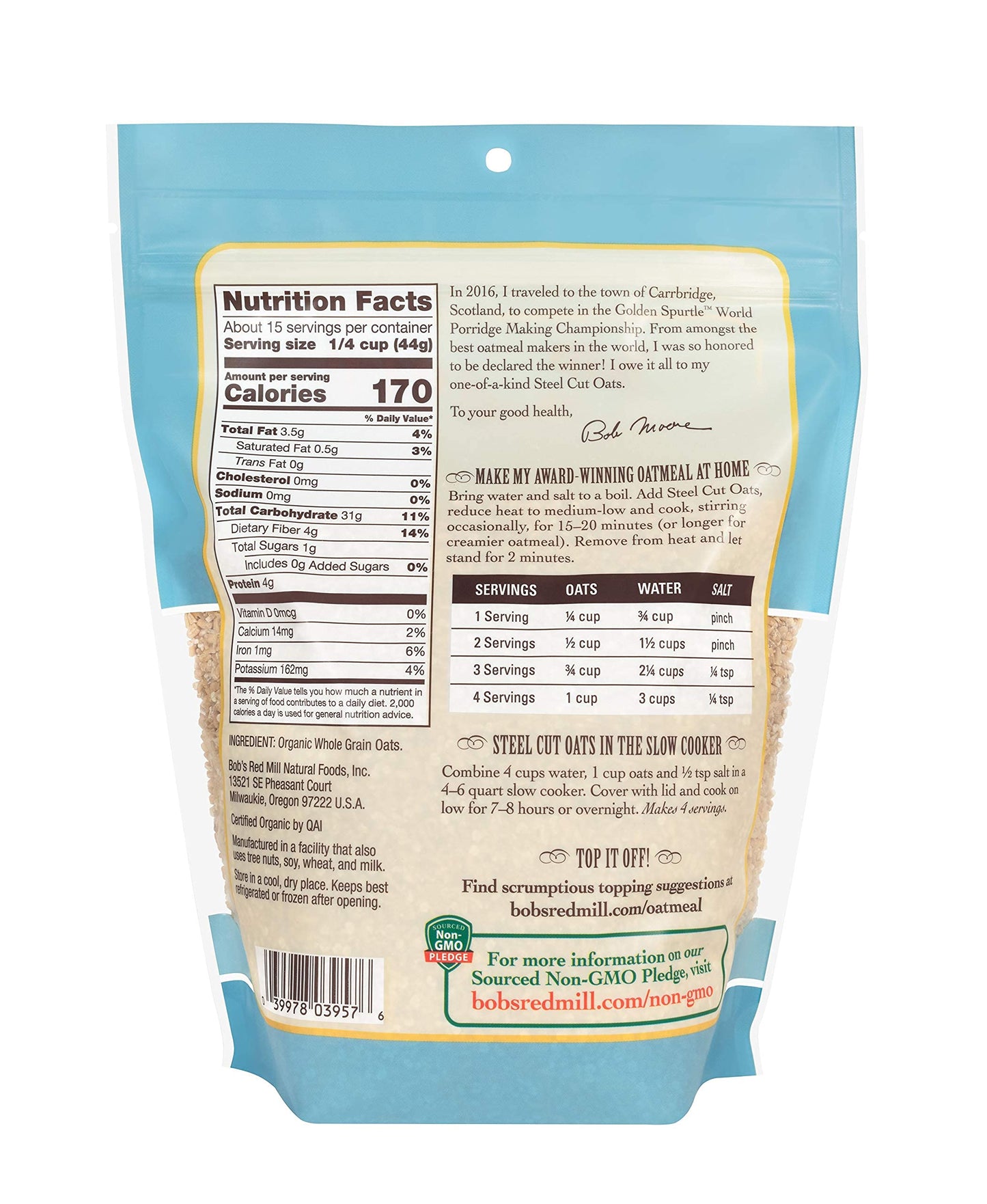 Bob's Red Mill Organic Steel Cut Oats - 24 oz (Pack of 3)