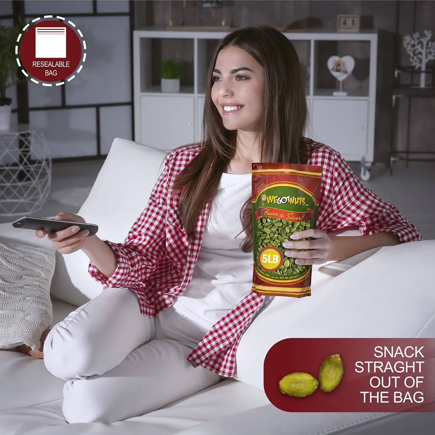 We Got Nuts Pumpkin Seeds Healthy Snacks 4 Lbs (64Oz) Bag | Raw Pepitas No Preservatives Added, Non-Gmo, 100% Natural With No Sh